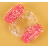 Прозрачное виброкольцо с двумя вибропульками - Toyfa Basic - в Омске купить с доставкой