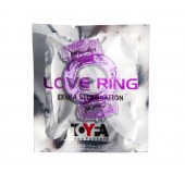 Фиолетовое виброкольцо с двумя вибропульками - Toyfa Basic - в Омске купить с доставкой