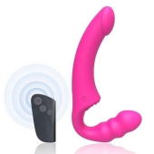 Розовый безремневой страпон Straples Strap-On Dildo - Erokay - купить с доставкой в Омске