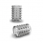 Прозрачная насадка на пенис с шишечками STAY HARD COCK SLEEVE 02 CLEAR - Blush Novelties - в Омске купить с доставкой