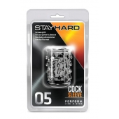 Прозрачная насадка с капельками STAY HARD COCK SLEEVE 05 CLEAR - Blush Novelties - в Омске купить с доставкой