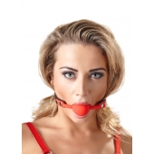 Силиконовый кляп-шар на чёрных ремешках Red Gag silicone - Orion - купить с доставкой в Омске