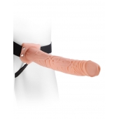 Фаллопротез телесного цвета Hollow Strap-On - 29 см. - Pipedream - купить с доставкой в Омске