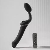 Черный безремневой вибрострапон Strap-On-Me Multi Orgasm Size XL - Strap-on-me - купить с доставкой в Омске