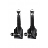 Черные подвесы с белой строчкой - Pecado - купить с доставкой в Омске