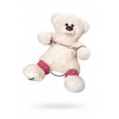 Бондажный набор: белый мишка с розовыми оковами и наручниками - Pecado - купить с доставкой в Омске