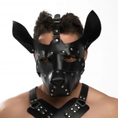 Черная кожаная маска «Собака» - Crazy Handmade - купить с доставкой в Омске