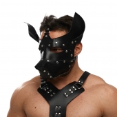 Черная кожаная маска «Собака» - Crazy Handmade - купить с доставкой в Омске