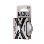 Черные утолщенные презервативы MAXUS Extra Strong с железным кейсом - 3 шт. - Maxus - купить с доставкой в Омске