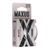 Черные утолщенные презервативы MAXUS Extra Strong с железным кейсом - 3 шт. - Maxus - купить с доставкой в Омске