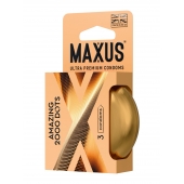 Точечные презервативы MAXUS 2000 Amazing Dots с железным кейсом - 3 шт. - Maxus - купить с доставкой в Омске