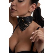 Фигурный чокер с узорами и золотистой фурнитурой - Crazy Handmade - купить с доставкой в Омске