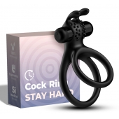 Черное эрекционное виброкольцо с подхватом мошонки Stay Hard - Boys of Toys - в Омске купить с доставкой