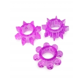 Набор из 3 лиловых эрекционных колец различной формы - Erowoman-Eroman - в Омске купить с доставкой