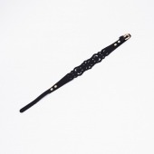 Черный ажурный чокер с золотистой фурнитурой - Crazy Handmade - купить с доставкой в Омске