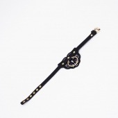 Черный чокер с клепками и золотистой фурнитурой - Crazy Handmade - купить с доставкой в Омске