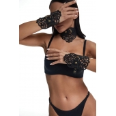 Фигурный набор для БДСМ-игр с узорами и золотистой фурнитурой - Crazy Handmade - купить с доставкой в Омске