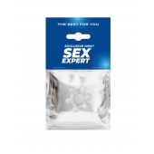 Прозрачное эластичное эрекционное кольцо с 6 шариками - Sex Expert - в Омске купить с доставкой
