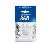 Прозрачное эрекционное кольцо со стимулирующими шариками - Sex Expert - в Омске купить с доставкой