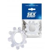 Прозрачное эрекционное кольцо со стимулирующими шариками - Sex Expert - в Омске купить с доставкой