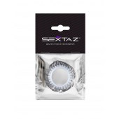 Эластичное эрекционное колечко с черными «ресничками» - Sextaz - в Омске купить с доставкой