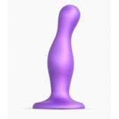 Фиолетовая насадка Strap-On-Me Dildo Plug Curvy size M - Strap-on-me - купить с доставкой в Омске