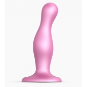 Розовая насадка Strap-On-Me Dildo Plug Curvy size M - Strap-on-me - купить с доставкой в Омске