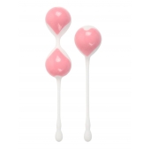 Набор розово-белых вагинальных шариков: двойные и одинарный - Erokay
