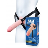 Мужской полый страпон на регулируемых ремешках - 22 см. - Sex Expert - купить с доставкой в Омске