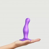 Фиолетовая насадка Strap-On-Me Dildo Plug Curvy size S - Strap-on-me - купить с доставкой в Омске