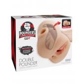 Телесный мастурбатор с вибрацией Double Pounder Vibrating Squeeze Stroker - Pipedream - в Омске купить с доставкой