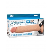 Телесный пустотелый фаллопротез 9’’ Hollow Silicone Strap-On - 24,1 см. - Pipedream - купить с доставкой в Омске
