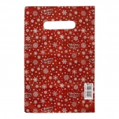 Красный подарочный новогодний пакет с вырубной ручкой (20х30 см) - Сима-Ленд - купить с доставкой в Омске