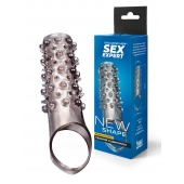 Дымчатая насадка на пенис с шипами и выпуклостями - 12 см. - Sex Expert - в Омске купить с доставкой
