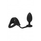 Черное эрекционное кольцо с анальной пробкой Cockstrap With Anal Plug - Dream Toys - в Омске купить с доставкой