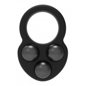 Черное эрекционное кольцо с утяжелителями - Dream Toys - в Омске купить с доставкой