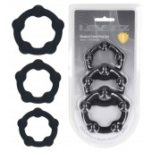 Набор из 3 эрекционных колец Beaded Silicone Cockring Set - Shots Media BV - в Омске купить с доставкой