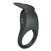 Черное перезаряжаемое виброкольцо Carlton - Baile - в Омске купить с доставкой