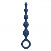 Синяя анальная ёлочка с кольцом 5 Beads Anal Bead - 20,4 см. - Baile