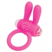 Розовое эрекционное виброкольцо A-toys с ушками - A-toys - в Омске купить с доставкой
