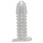 Гелевая прозрачная насадка c шипами - 12 см. - Toyfa Basic - в Омске купить с доставкой