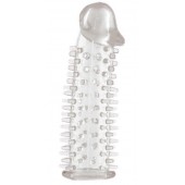 Прозрачная насадка на половой член с закрытой головкой и шипами - 12,5 см. - Toyfa Basic - в Омске купить с доставкой