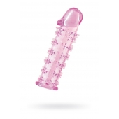 Гелевая розовая насадка на фаллос с шипами - 12 см. - Toyfa Basic - в Омске купить с доставкой