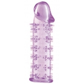 Гелевая фиолетовая насадка на фаллос с шипами - 12 см. - Toyfa Basic - в Омске купить с доставкой