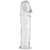 Гладкая прозрачная насадка с усиками под головкой - 12,5 см. - Toyfa Basic - в Омске купить с доставкой