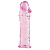 Гладкая розовая насадка с усиками под головкой - 12,5 см. - Toyfa Basic - в Омске купить с доставкой