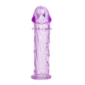 Гладкая фиолетовая насадка с усиками под головкой - 12,5 см. - Toyfa Basic - в Омске купить с доставкой