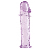 Гладкая фиолетовая насадка с усиками под головкой - 12,5 см. - Toyfa Basic - в Омске купить с доставкой