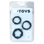 Набор из 3 чёрных эрекционных колец A-toys - A-toys - в Омске купить с доставкой