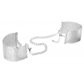 Серебристые наручники-браслеты Desir Metallique Handcuffs - Bijoux Indiscrets - купить с доставкой в Омске